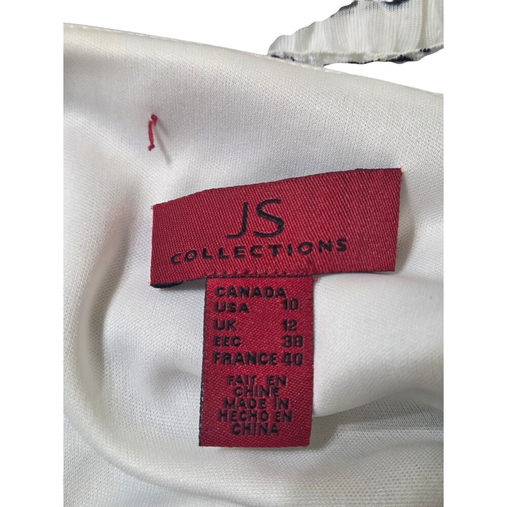 NWT JS Collection Black White Paneled Floral Bodycon Mini Dress Women's 10 E17.1 - Picture 11 of 12